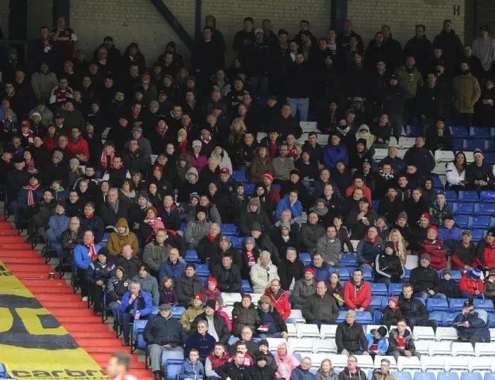 Framed Print : Fans in Action: Oldham Athletic vs. Bristol City, League One Football Match at Boundary Park (Feb 2014) Framed Print : Fans in Action: Oldham Athletic vs. Bristol City, League One Football Match at Boundary Park (Feb 2014)