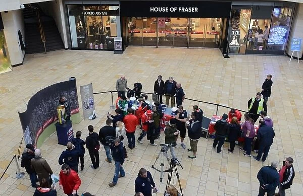 Fans Gather at Cabot Circus for Johnstone's Paint Trophy Match: Bristol City vs. Unnamed Opponent (March 2015)