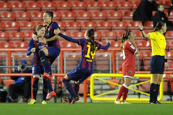 FC Barcelona's Jennifer Hermoso Celebrates Goal Against Bristol Academy Womens FC in Champions League