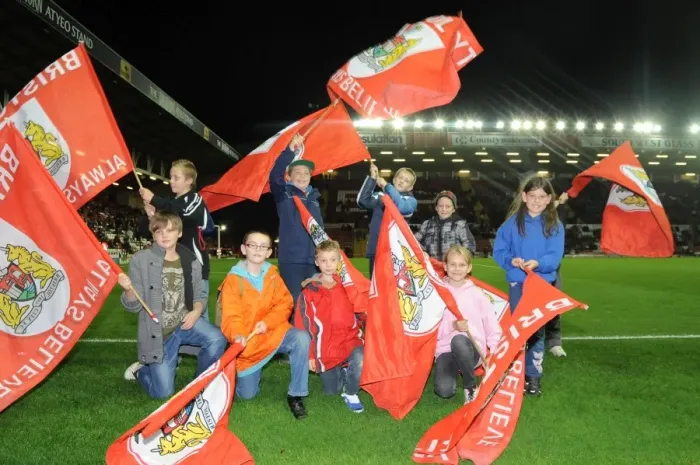 Framed Print : Flag Bearers at Ashton Gate: Bristol City vs. Brentford, Sky Bet League One Framed Print : Flag Bearers at Ashton Gate: Bristol City vs. Brentford, Sky Bet League One