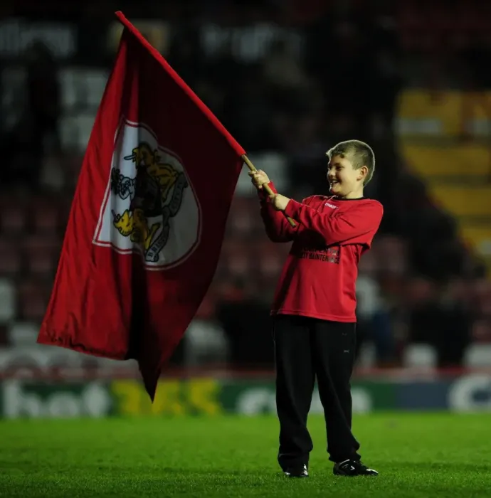 Framed Print : Flag-Bearing Pride at Ashton Gate: Bristol City vs Birmingham City (2013) Framed Print : Flag-Bearing Pride at Ashton Gate: Bristol City vs Birmingham City (2013)