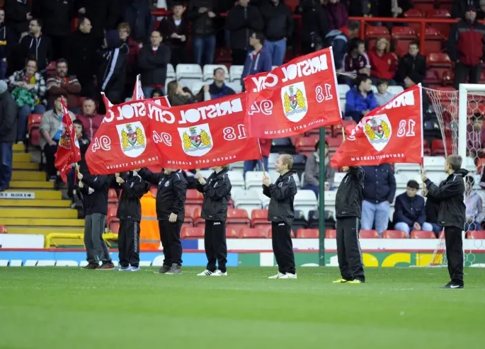 Framed Print : Flag-Waving Frenzy: Bristol City Fans at Ashton Gate during Sky Bet League One Match against Rotherham United (December 14, 2013) Framed Print : Flag-Waving Frenzy: Bristol City Fans at Ashton Gate during Sky Bet League One Match against Rotherham United (December 14, 2013)