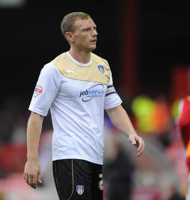 Framed Print : Focused: Brain Wilson in Action for Colchester United vs. Bristol City (Sky Bet League One)