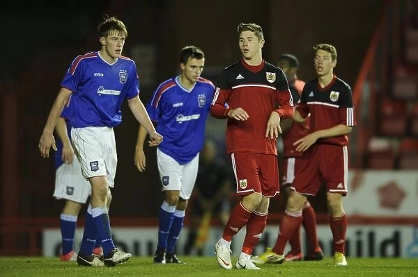 Focused Wes Burns in FA Youth Cup: Bristol City U18s vs Ipswich Town U18 at Ashton Gate Stadium