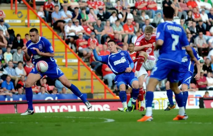 Framed Print : Football Rivalry: Bristol City vs Ipswich Town, Season 10-11
