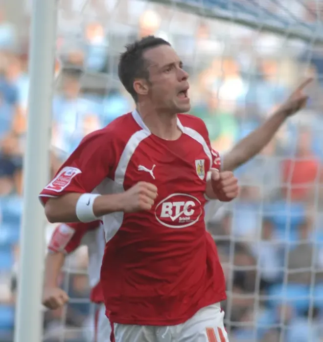 Framed Print : Football Rivalry: Michael McIndoe's Intense Moment at Coventry City vs. Bristol City