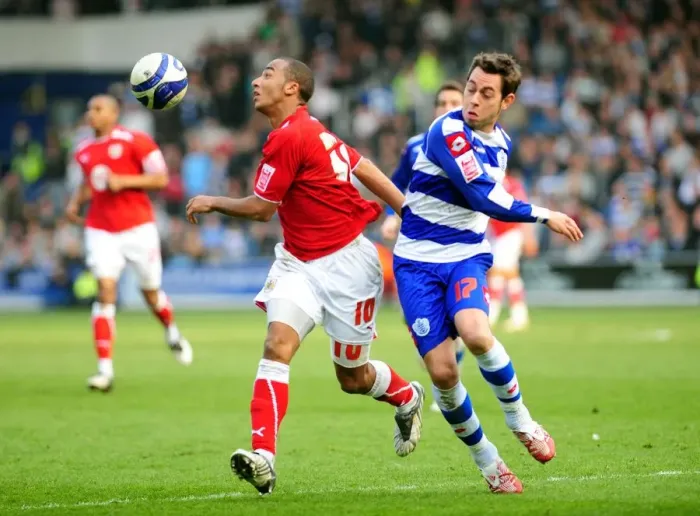 Framed Print : A Football Rivalry: QPR vs. Bristol City (Season 08-09) - The Battle on the Field