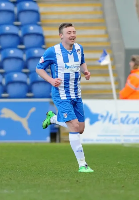 Framed Print : Freddie Sears Euphoric Goal Celebration: Colchester United vs. Bristol City (2014)