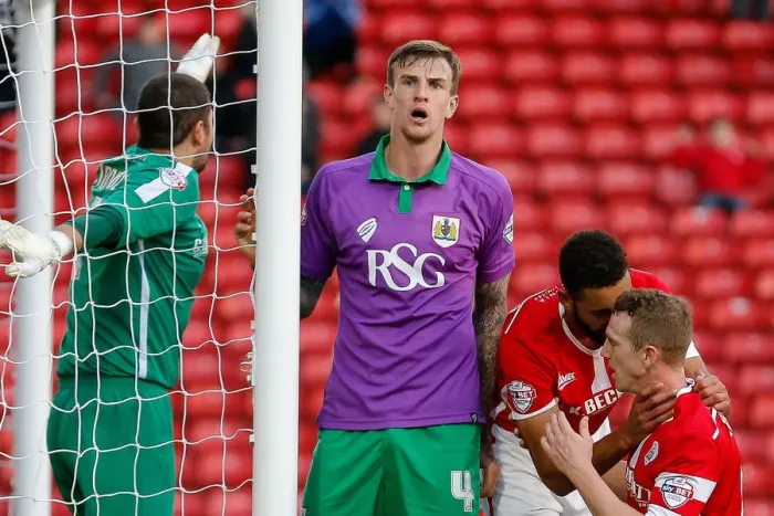 Framed Print : Frustration for Aden Flint as He Heads Wide: Barnsley vs. Bristol City, 2014