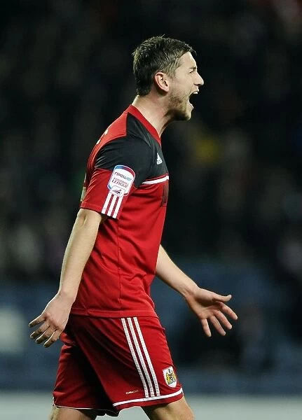 Frustration on the Field: Steven Davies Emotional Moment at Ewood Park during Blackburn Rovers vs. Bristol City (FA Cup, 2013)