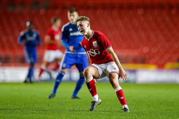 Frustration on Jake Andrews Face: A Pivotal Moment in the FA Youth Cup Match between Bristol City U18 and Cardiff City U18