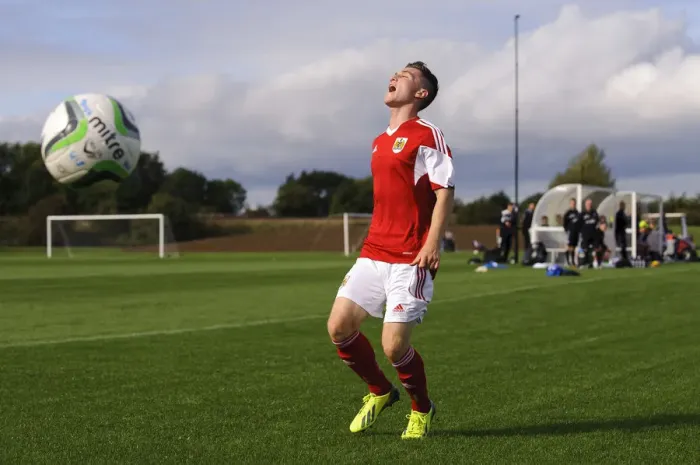 Framed Print : Frustration for Jamie Horgan: A Moment of Disappointment in the U18 Professional Development League Clash between Bristol City and Brighton & Hove Albion