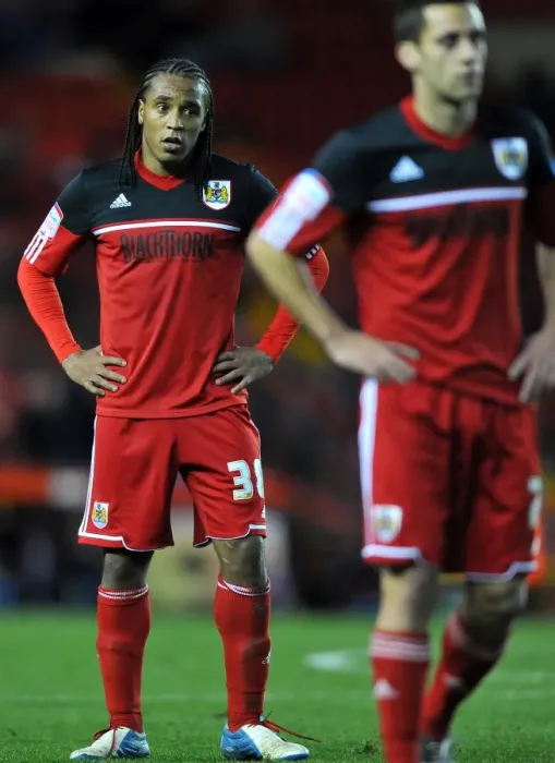 Framed Print : Frustration for Neil Danns as Bristol City Lose to Wolves