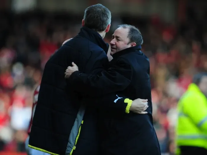 Framed Print : Gary Johnson and Keith Millen: Leading the Charge for Bristol City against West Bromwich Albion, March 9, 2010 (Football Championship)