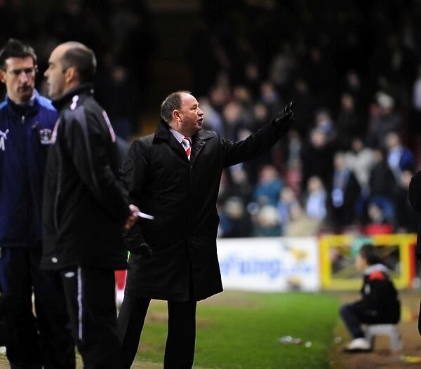 Gary Johnson Reacts to Ecstatic Bristol City Fans after Championship Victory over Coventry City (09 / 03 / 2010)