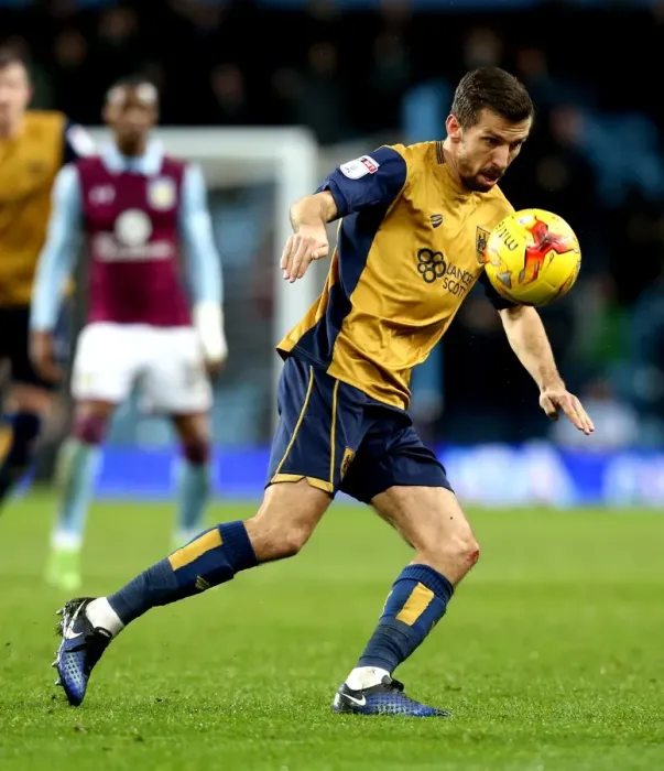 Framed Print : Gary O'Neil of Bristol City in Action Against Aston Villa at Villa Park, 2017