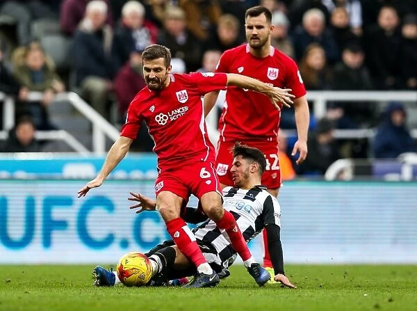 Gary O'Neil of Bristol City in Action Against Newcastle United, Sky Bet Championship 2017
