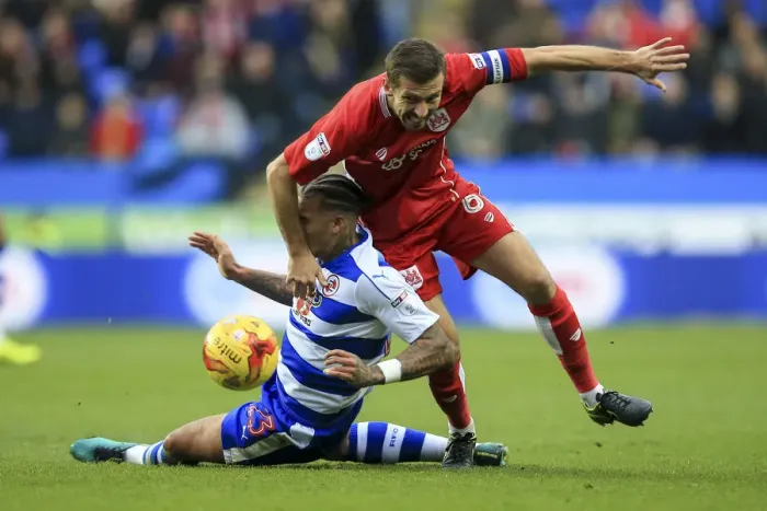 Framed Print : Gary O'Neil Tackles Daniel Williams in Intense Reading vs. Bristol City Championship Clash Framed Print : Gary O'Neil Tackles Daniel Williams in Intense Reading vs. Bristol City Championship Clash