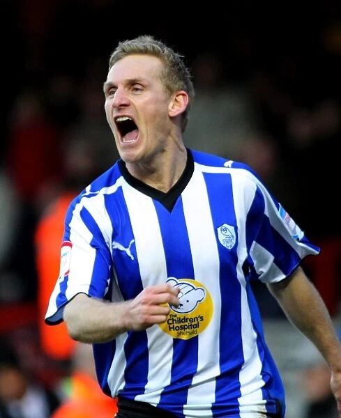 Gary Teale's Euphoric Moment: Scores the Opener for Sheffield Wednesday against Bristol City in FA Cup (Bristol City v Sheffield Wednesday, 08 / 01 / 2011)