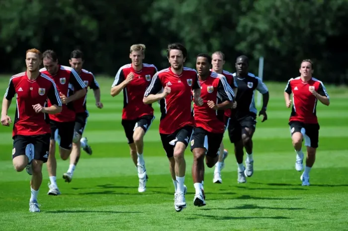 Framed Print : Gearing Up: Bristol City First Team's 2011-12 Pre-Season Training Framed Print : Gearing Up: Bristol City First Team's 2011-12 Pre-Season Training