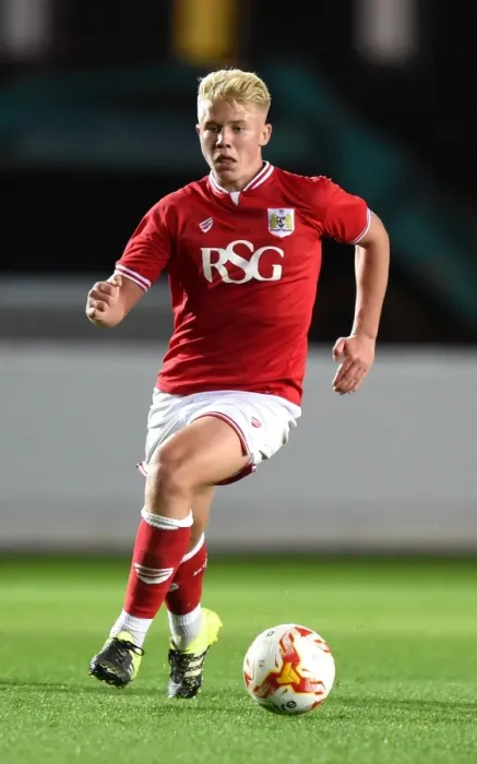 Framed Print : George Dowling in Action: U21 Clash at Ashton Gate Stadium Framed Print : George Dowling in Action: U21 Clash at Ashton Gate Stadium