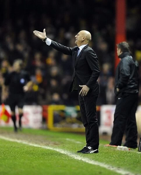 Giuseppe Sannino's Unconventional Football Fashion: Boots with Suit at Bristol City vs. Watford FA Cup Match, 2014