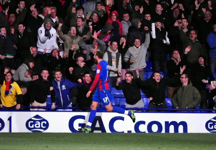 Framed Print : Glenn Murray Scores the Decider: Crystal Palace vs. Bristol City, Championship 2011