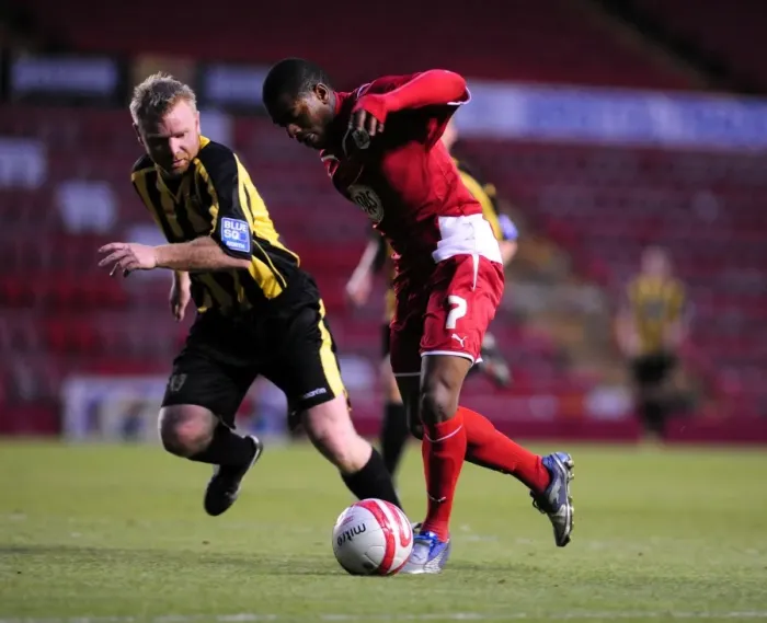 Framed Print : The Glos Cup Clash: Bristol City vs Gloucester City - Season 09-10