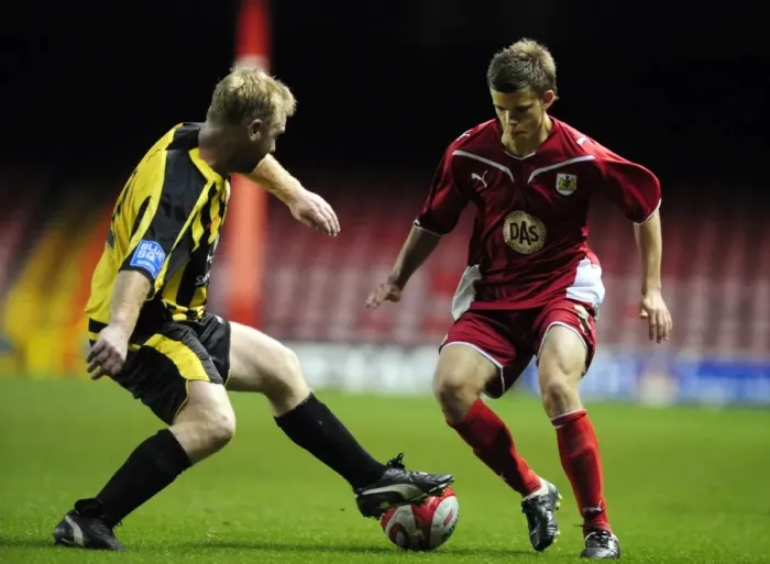 Framed Print : The Glos Cup Clash: Bristol City vs Gloucester City - Season 09-10 Framed Print : The Glos Cup Clash: Bristol City vs Gloucester City - Season 09-10