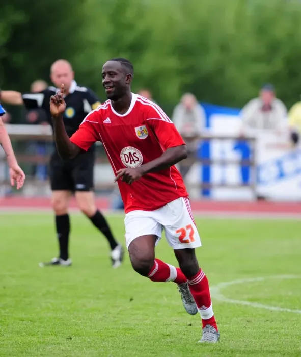 Framed Print : GOAL CELEBRATIONS for Bristol Citys Albert Adomah Framed Print : GOAL CELEBRATIONS for Bristol Citys Albert Adomah