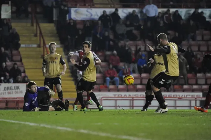 Framed Print : Own Goal Drama: Scott Cuthbert's Unintended Strike for Leyton Orient vs. Bristol City (November 26, 2013)