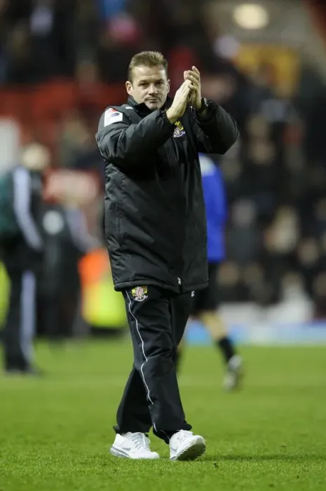 Framed Print : Graham Westley Consoles Stevenage Fans After Disappointing 4-1 Loss to Bristol City