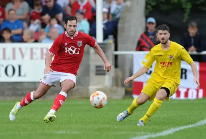Framed Print : Greg Cunningham in Action: Bristol City vs Keynsham, Pre-Season Friendly at Brislington Stadium (2015) Framed Print : Greg Cunningham in Action: Bristol City vs Keynsham, Pre-Season Friendly at Brislington Stadium (2015)