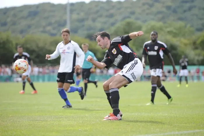 Framed Print : Greg Cunningham in Action: Portishead Town vs. Bristol City Football Match Framed Print : Greg Cunningham in Action: Portishead Town vs. Bristol City Football Match