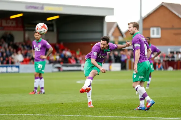 Framed Print : Greg Cunningham's Disappointing Free-kick Misses Target for Bristol City against Fleetwood Town Framed Print : Greg Cunningham's Disappointing Free-kick Misses Target for Bristol City against Fleetwood Town