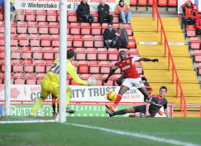 Framed Print : Greg Fleming's Dramatic Save vs. Jay Emmanuel-Thomas: A Football Moment at Ashton Gate