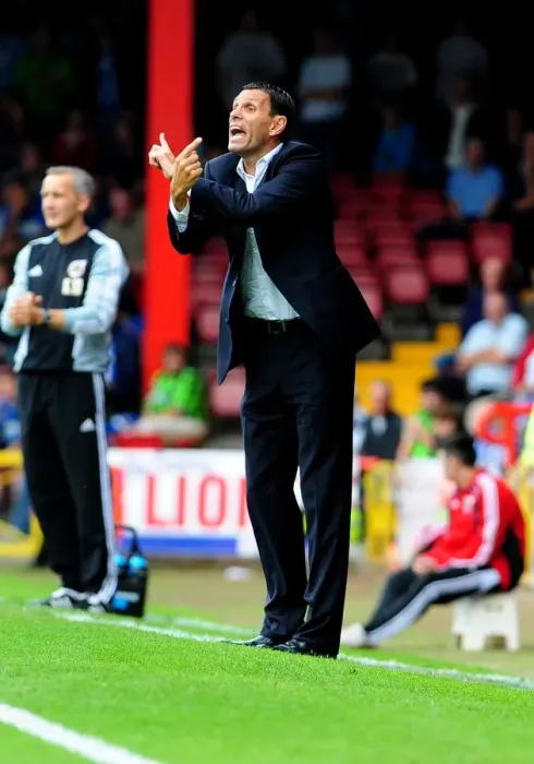Framed Print : Gus Poyet at the Helm: Championship Clash between Bristol City and Brighton, 10 / 09 / 2011 Framed Print : Gus Poyet at the Helm: Championship Clash between Bristol City and Brighton, 10 / 09 / 2011