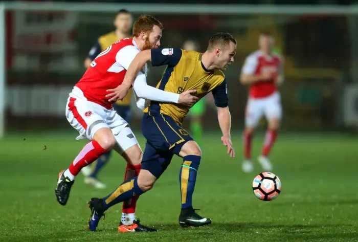Framed Print : Gustav Engvall in Action: Fleetwood Town vs. Bristol City, FA Cup Third Round Replay
