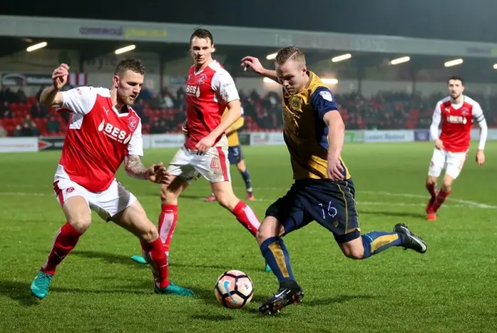 Framed Print : Gustav Engvall's Shot: Fleetwood Town vs. Bristol City, FA Cup Replay
