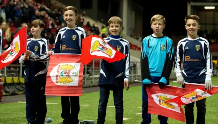 Framed Print : Half Time Flag Bearers: Bristol City vs. Norwich City, Sky Bet Championship (07.03.17)