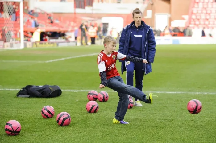 Framed Print : Half Time Fun: Children's Competition at Bristol City vs. Gillingham Football Match, Ashton Gate, 2014 Framed Print : Half Time Fun: Children's Competition at Bristol City vs. Gillingham Football Match, Ashton Gate, 2014