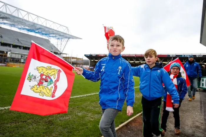 Framed Print : Half Time Parade: Sky Bet Championship Clash between Bristol City and Birmingham City at Ashton Gate Stadium