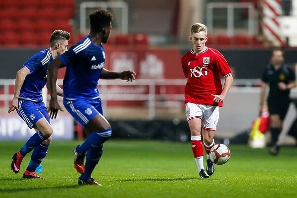 Harvey Moss in Action: FA Youth Cup Third Round - Bristol City U18 vs Cardiff City U18 at Ashton Gate Stadium