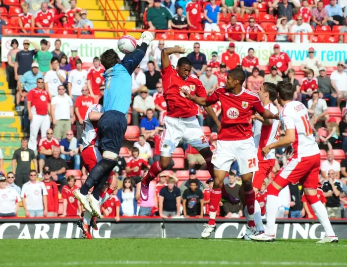 Framed Print : Heartbreak for Marlon Jackson: Disallowed Goal in Bristol City's Championship Clash against Nottingham Forest (25 / 04 / 2011) Framed Print : Heartbreak for Marlon Jackson: Disallowed Goal in Bristol City's Championship Clash against Nottingham Forest (25 / 04 / 2011)