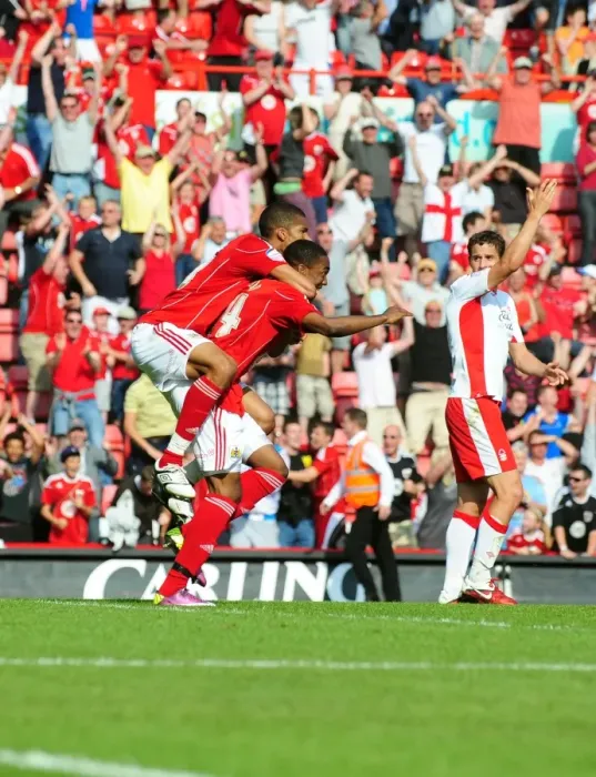 Framed Print : Heartbreak for Marlon Jackson: Disallowed Handball Goal in Bristol City vs. Nottingham Forest (25 / 04 / 2011) Framed Print : Heartbreak for Marlon Jackson: Disallowed Handball Goal in Bristol City vs. Nottingham Forest (25 / 04 / 2011)
