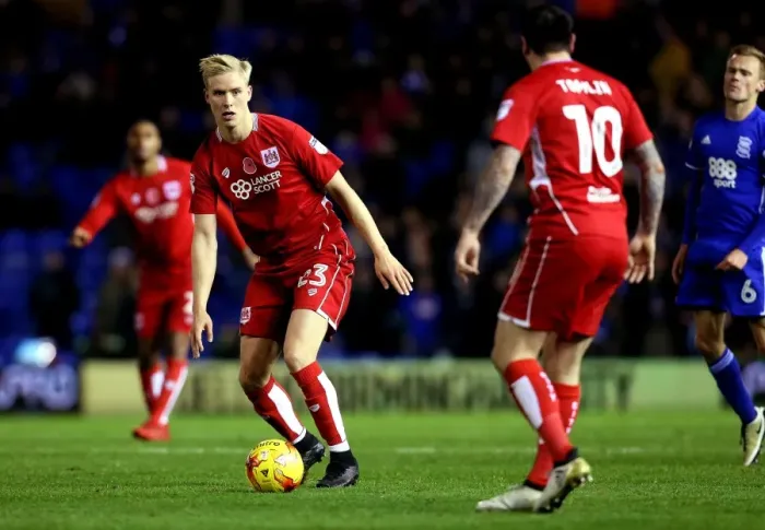 Framed Print : Hordur Magnusson in Action: Bristol City vs. Birmingham City, Sky Bet Championship (November 19, 2016)