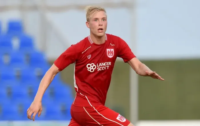 Framed Print : Hordur Magnusson in Action: Bristol City vs Granada, 2016 Pre-season Friendly at Pinatar Arena