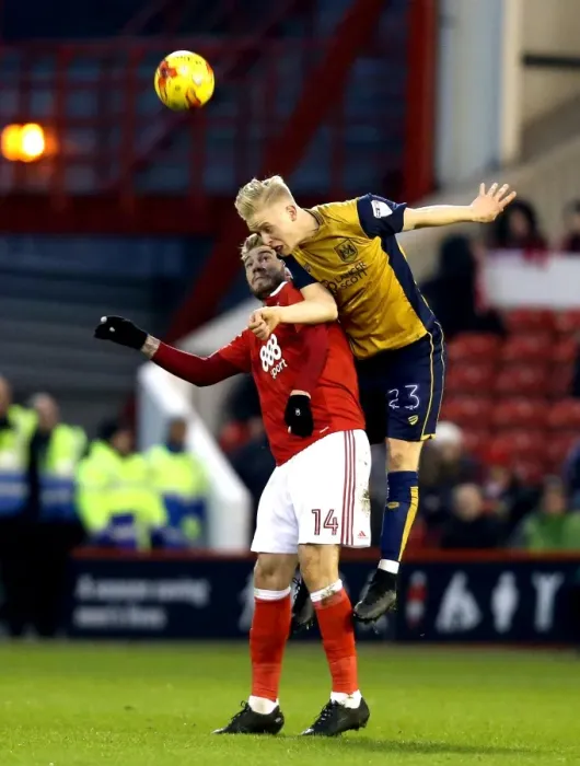 Framed Print : Hordur Magnusson Outmuscles Nicklas Bendtner: Nottingham Forest vs. Bristol City, Sky Bet Championship (January 2017) Framed Print : Hordur Magnusson Outmuscles Nicklas Bendtner: Nottingham Forest vs. Bristol City, Sky Bet Championship (January 2017)