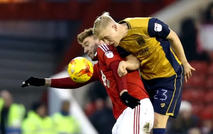 Framed Print : Hordur Magnusson Outshines Nicklas Bendtner: A Heading Duel in Nottingham Forest vs. Bristol City Championship Clash (21 / 01 / 2017) Framed Print : Hordur Magnusson Outshines Nicklas Bendtner: A Heading Duel in Nottingham Forest vs. Bristol City Championship Clash (21 / 01 / 2017)