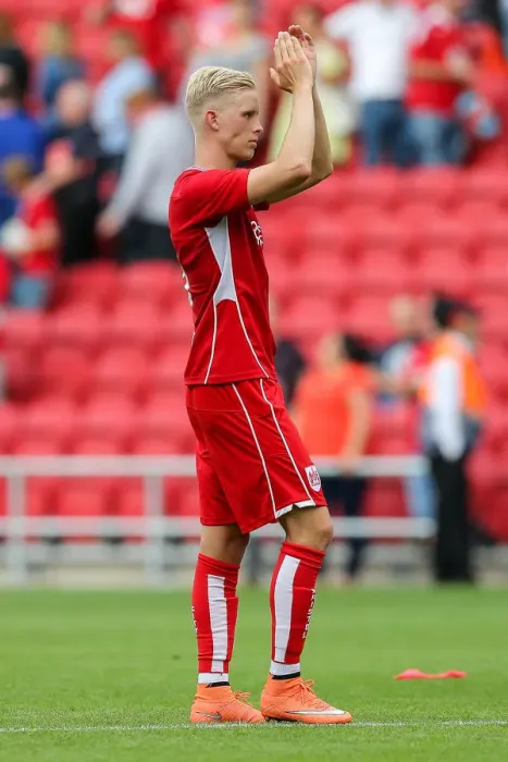 Framed Print : Hordur Magnusson Thanks Fans: Bristol City's Debut Against Portsmouth, 2016